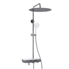 The shower system Wasserkraft a113.117.155.ch Thermo, tropical shower, thermostat, chrome/white 1011511