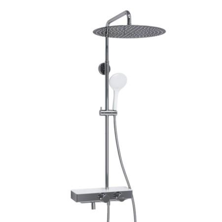 The shower system Wasserkraft a113.117.155.ch Thermo, tropical shower, thermostat, chrome/white 1011511