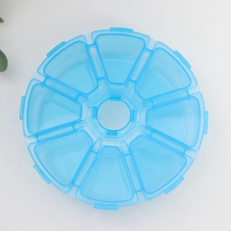 Casket Plastic for trifles "Round" 8 compartments 2.5x10.3x10.3 cm-4