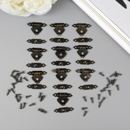 Castle metal for bronze casket + nails. set 10 pcs 2x3 cm-2