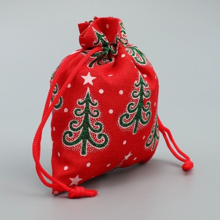 Bag Gift canvas "New Year's spruce", 10 x 12 cm +/- 1.5 cm, New Year-2