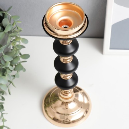 Summary Metal for 1 candle "Black Night" gold 30x11x11 cm-2