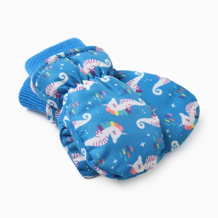 Winter children's mittens minku, blue color, 15cm