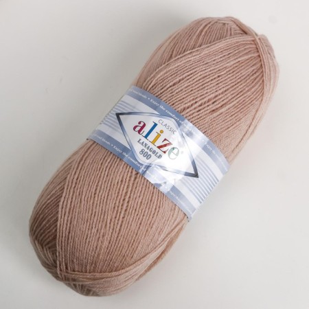 Yarn "Lanagold 800" 49% wool, 51% acrylic 730m/100g (585 - stone)-1