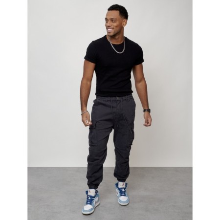 Cargo jeans men, size 44-46, dark gray color-5