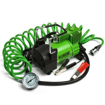 Car compressor "Alligator" AL-400, Metal, 12V, 180W, performance 40 l/min, hose 4 m, adapters for pumping, bag