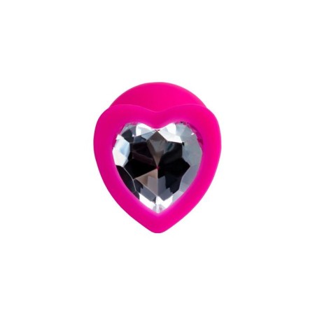 Anal plug Diamond Heart, silicone, pink color, 8 cm, d = 3 cm-2