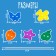 Lining "Funny figures" in a bank, 40 pcs., Mix, according to Montessori Methods
