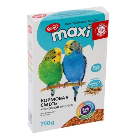 Feed "Eshka Maxi" for wavy parrots, the main diet, 750 g