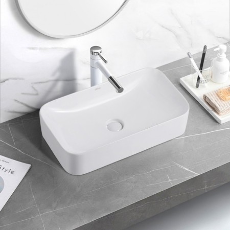 ABBER RECHTECK AC2204 sink, invoice, 605x350x135 mm, white-3