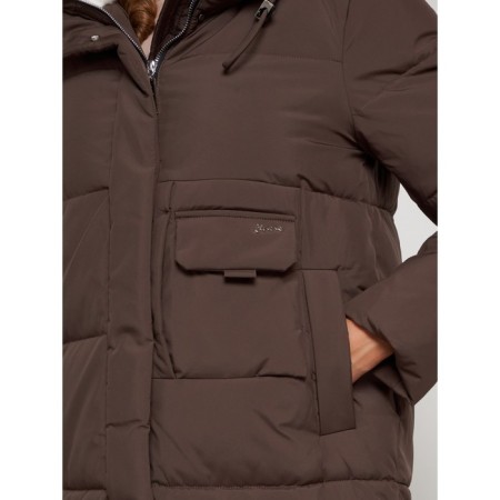Coat insulated winter female, size 52, brown color-9