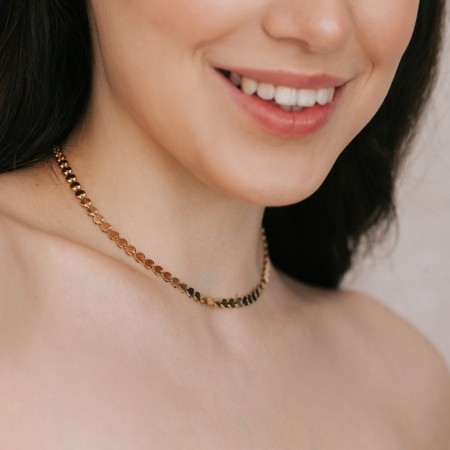 Choker "Antiquity" disk, color gold, l = 37 cm-4