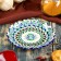 Plate of the Rishtan ceramics "Flowers", blue, embossed, 15 cm