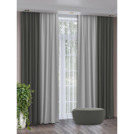 Set of curtains "Canvas", size 200x260 cm, 2 pcs, gray color, asphalt-5