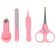 Children's manicure set (scissors, kniper, saw, tweezers), pink color