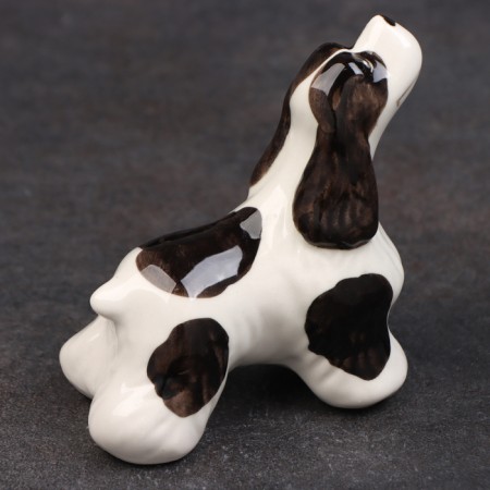 Porcelain figurine "American Cocker Spaniel Black and White", 8 cm, copyright painting-3