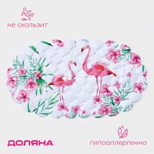 The rug is anti -slip into the bathtub on the suction cups of the Flamingo Dolyan, 37 × 67 cm