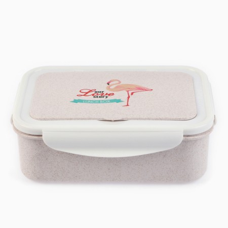 Lunch-Box "Flamingo", 1.4 l, 21.5 x 7.3 x 15 cm, white