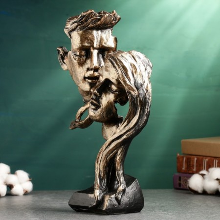 Figure "couple in love - Youth" black with gold, 30cm-1