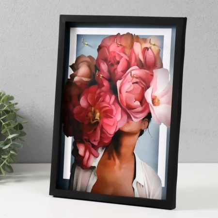 Open "flowers 2" 5 hooks, 23x32 cm-1