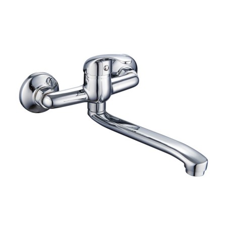 Kitchen mixer "PSM-Profsan" PSM-104-10, single-leaf, pour 250 mm, wall, chrome