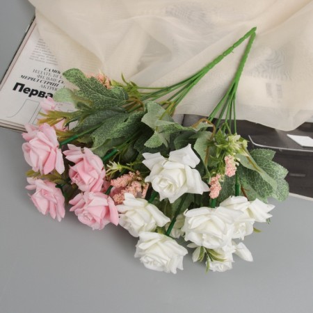 Bouquet "Rosa Lady with large leaves" 26 cm, mix-3