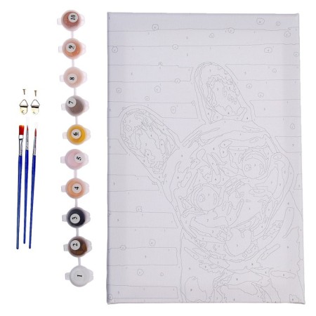 Picture on numbers on a canvas with a subframe of "MOPS", 20x30 cm-3