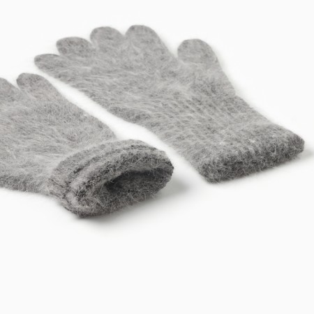 Women's gloves minku, gray color, 25 cm-2
