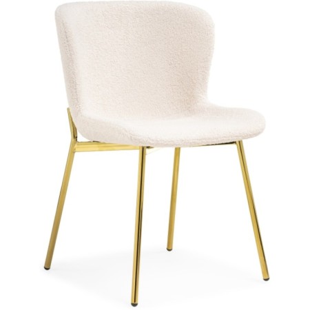 Stool on the Basket Metal Carcass Metal/Building Fabric, Gold/White 50x52x79 cm-1