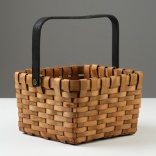 Wicker basket, 19 x 19 x H12/24 cm, sequoia