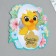 Magnet with a plot-layer "chicken", 7 x 7 cm.