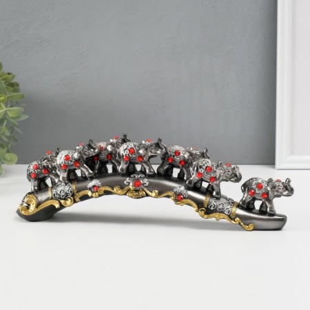 Souvenir "7 elephants on an arc with rhinestones" 29.5 × 7 × 5 cm-1