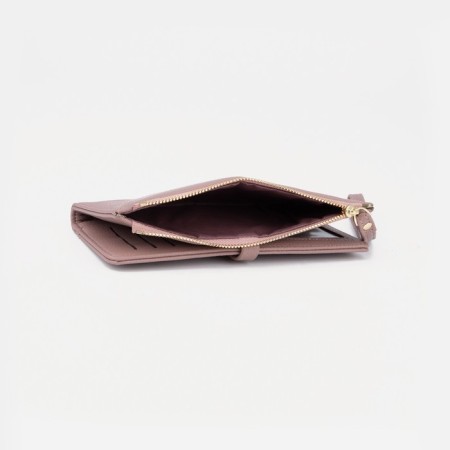 Women's wallet on the button, pink color-2