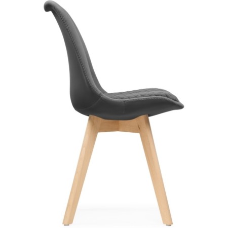 Wooden stool Bonuss array of beech/velor, natural/gray 50x56x84 cm-2