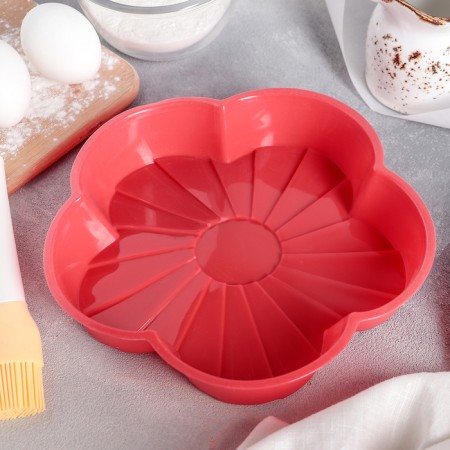 Baking uniform “Flower”, silicone, d = 20 cm, color mix-2