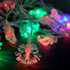 Garland “thread” 5 m with nozzles “Two bells”, IP20, transparent thread, 20 LED, glow of multi (RG/RB), blinking, 220 V