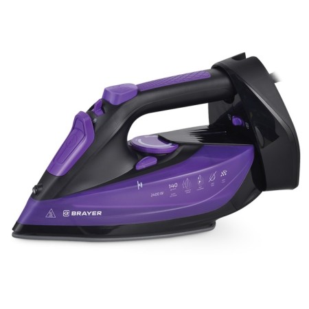 Iron Brayer 4016br, 2400 watts, ceramic soles, 25 g/min, 350 ml, purple