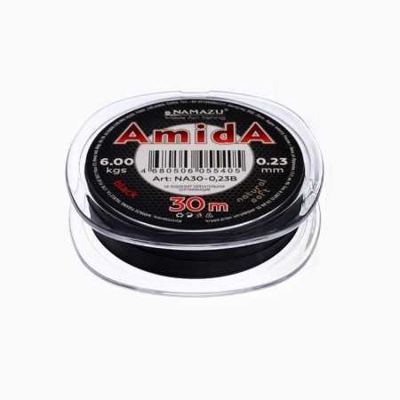 Namazu Amida fishing line, diameter 0.23 mm, test 6 kg, 30 m, coal-black, 1 pc.-1