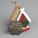 Christmas tree toy "House with a deer", from batteries, a glow of warm white