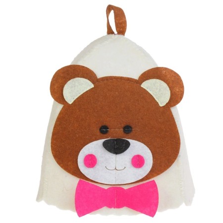 Bath cap with children's applique "Teddy bear" felt-3