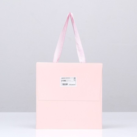 Crafts with a square bottom and window 20 x 20 x 20 cm pink, 1pc-1