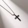 Cross "Cross" Perspective, black color in silver, 70 cm
