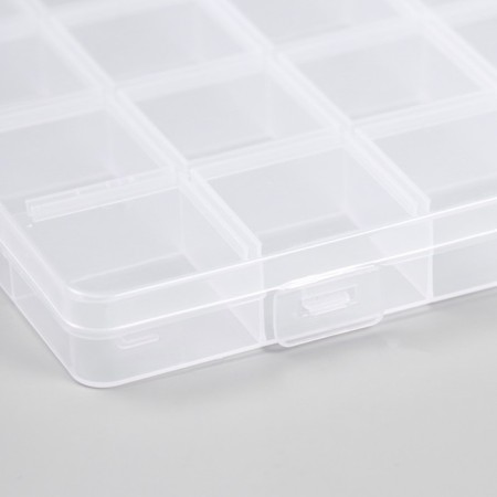 Casket Plastic for trifles "rectangular" 24 compartments 18.8x13x1.7 cm-2