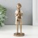 Souvenir Polystone "Boy with a cat" bronze, white and sand 5.5x5x16.5 cm