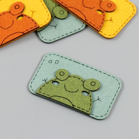 Decor for creativity claims. suede "joyful frog" mix 5.5x3.4 cm-1