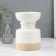 Ceramics candlestick for 1 candle "Atlant" sand-white 9.3x9.3x13.5 cm