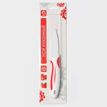 Knife ceramic shade "Capter", blade 7 cm, red color-4