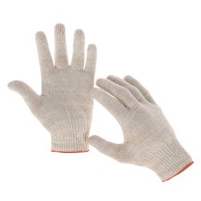 Garden gloves, x/b, knitting grade 10, 6 threads, size 9, without coating, white