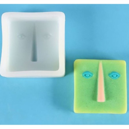 Mold Silicon "Abstraction - square face" 10.4x10.4x3.7 cm