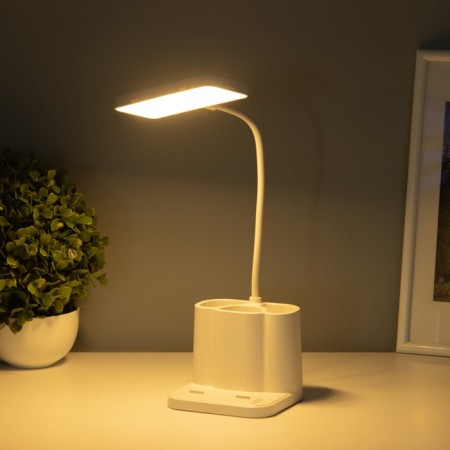 A tabletop lamp with a stand for the phone and pens, 3 compartments, 5W Led USB 2700-6500K-4